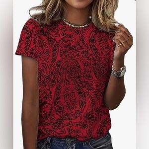 Women’s Red T-shirt Short Sleeve Size Small